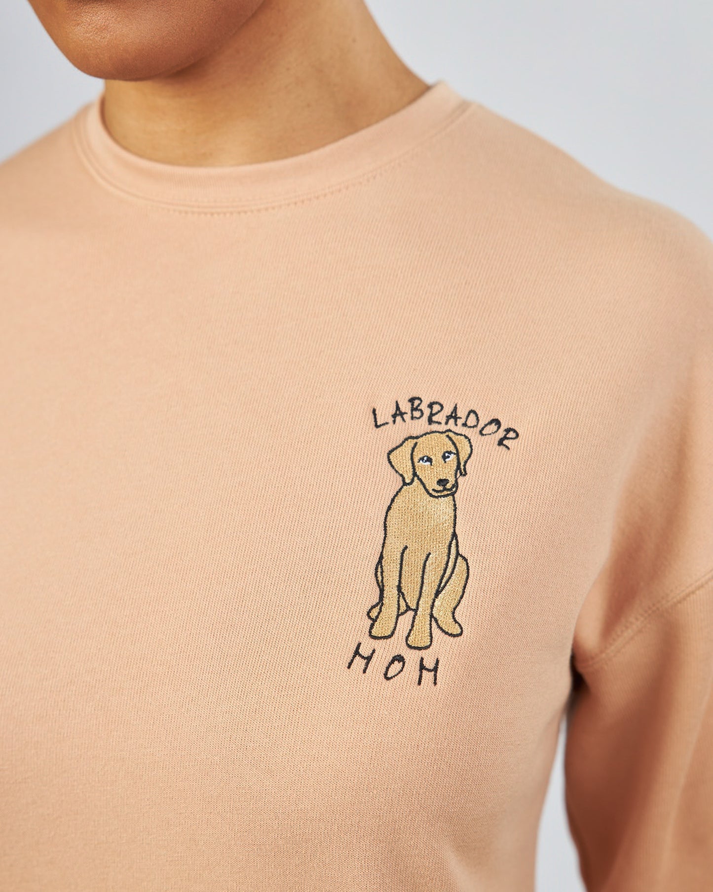 Embroidered Dog Breed Custom Design - Women's Crew Neck Sweatshirt