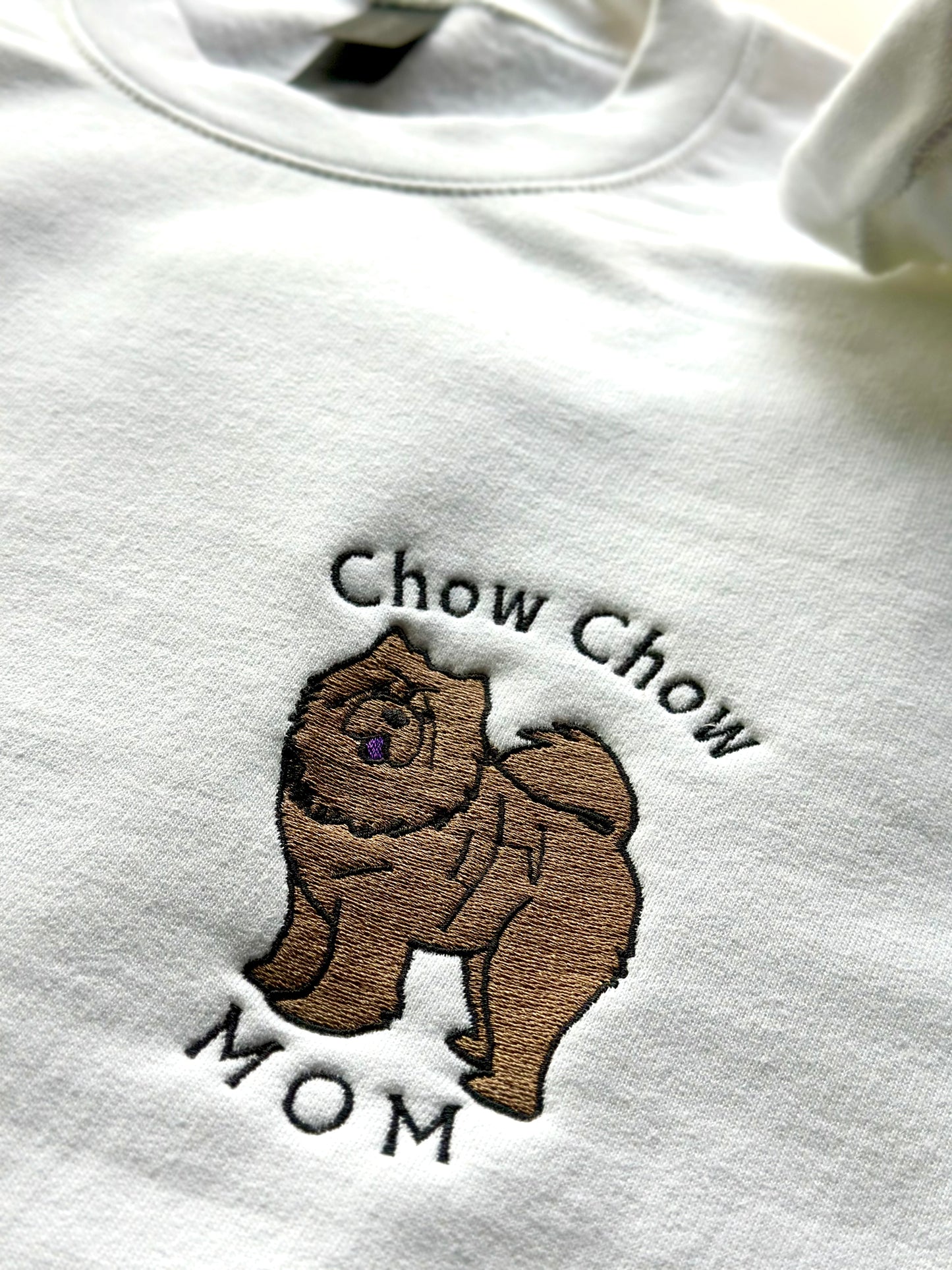 Embroidered Dog Breed Custom Design - Women's Crew Neck Sweatshirt