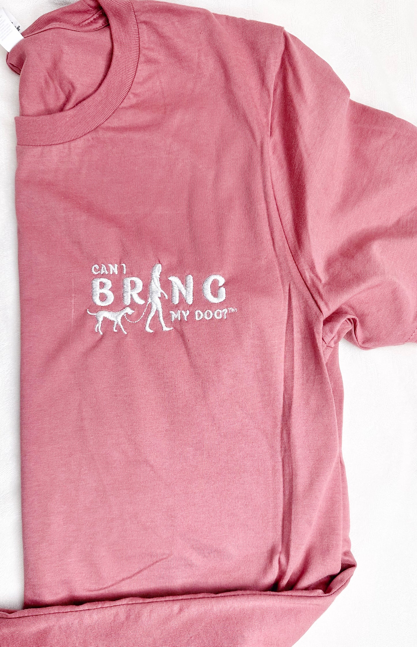 "Can I Bring My Dog?" - Woman Walking - Crew Neck Tee