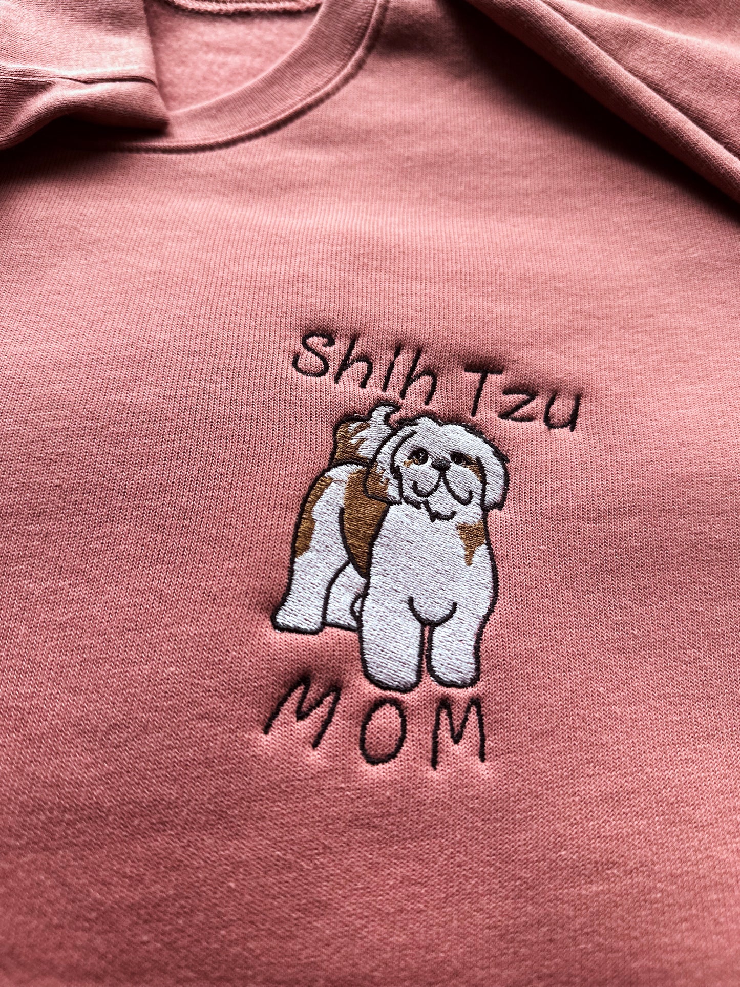 Embroidered Dog Breed Custom Design - Women's Crew Neck Sweatshirt