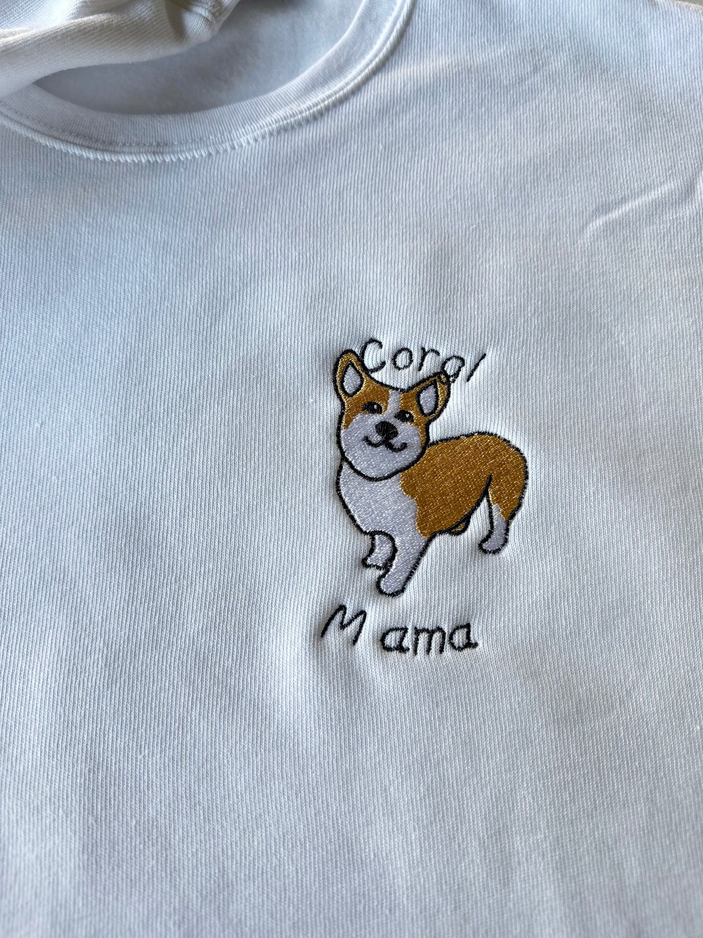 Embroidered Dog Breed Custom Design - Women's Crew Neck Sweatshirt