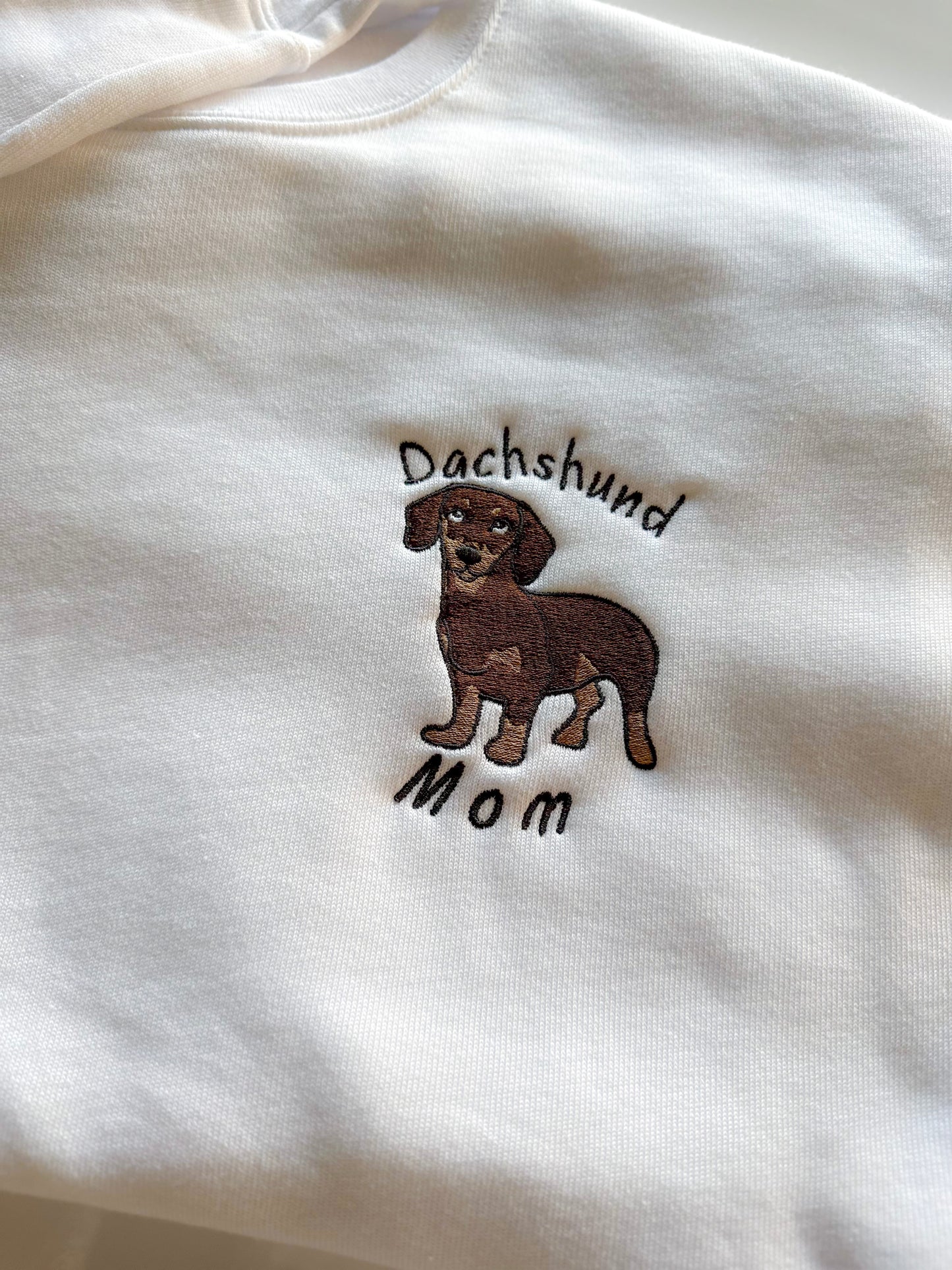 Embroidered Dog Breed Custom Design - Women's Crew Neck Sweatshirt