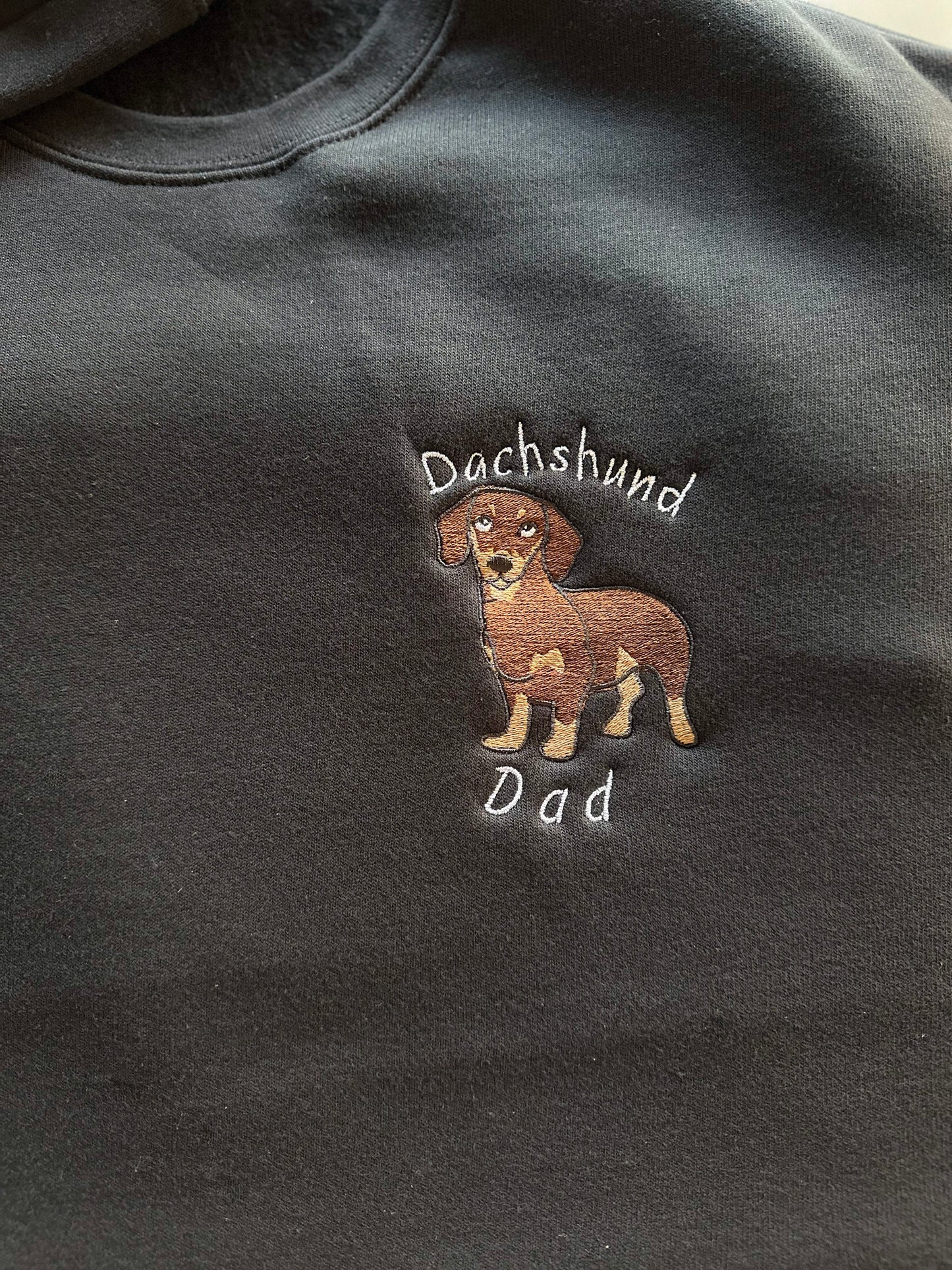Embroidered Dog Breed Custom Design  - Men's Crew Neck Sweatshirt