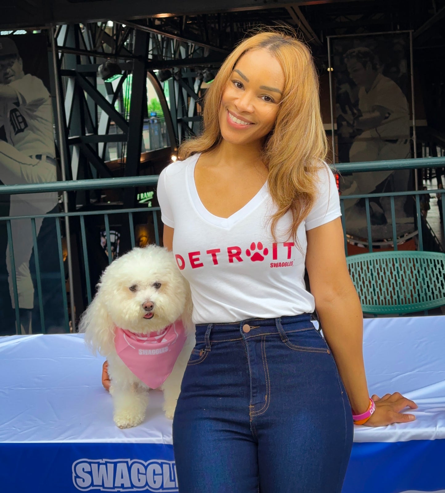 Detroit City Paw - Women's Deep V-Neck