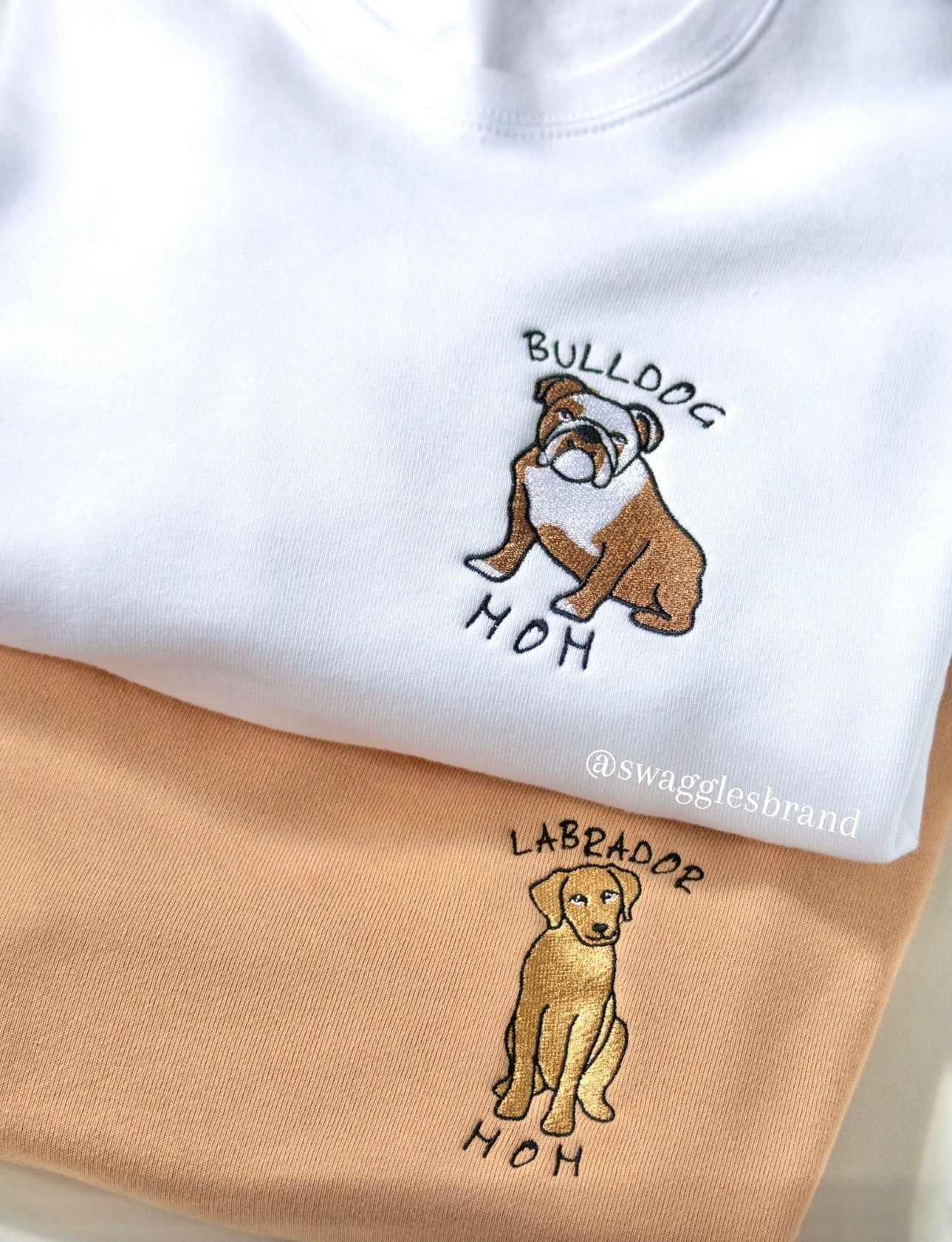 Embroidered Dog Breed Custom Design - Women's Crew Neck Sweatshirt