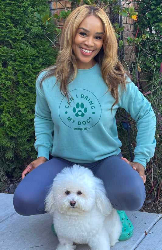 "Can I Bring My Dog?" - Paw Design - Women's Crew Neck Sweatshirt