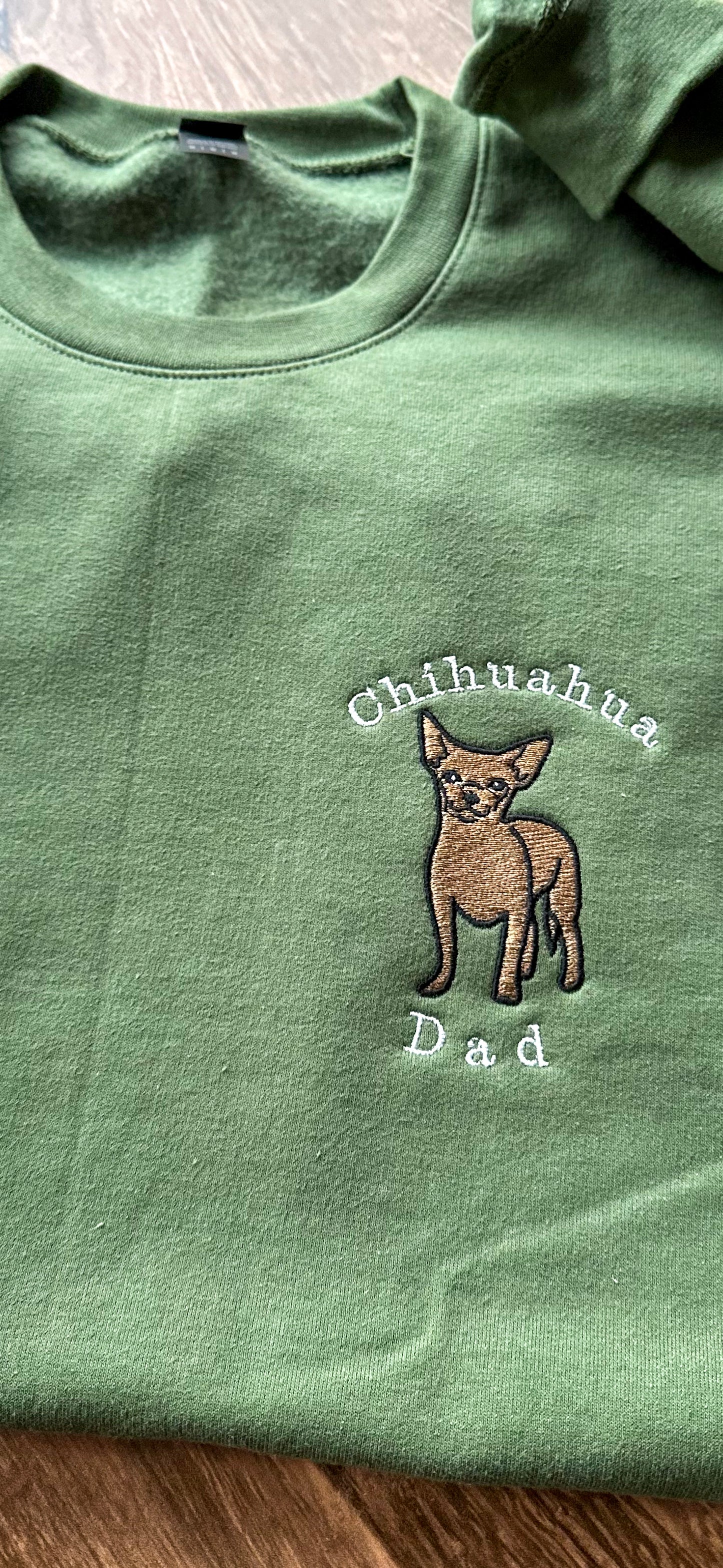 Embroidered Dog Breed Custom Design  - Men's Crew Neck Sweatshirt