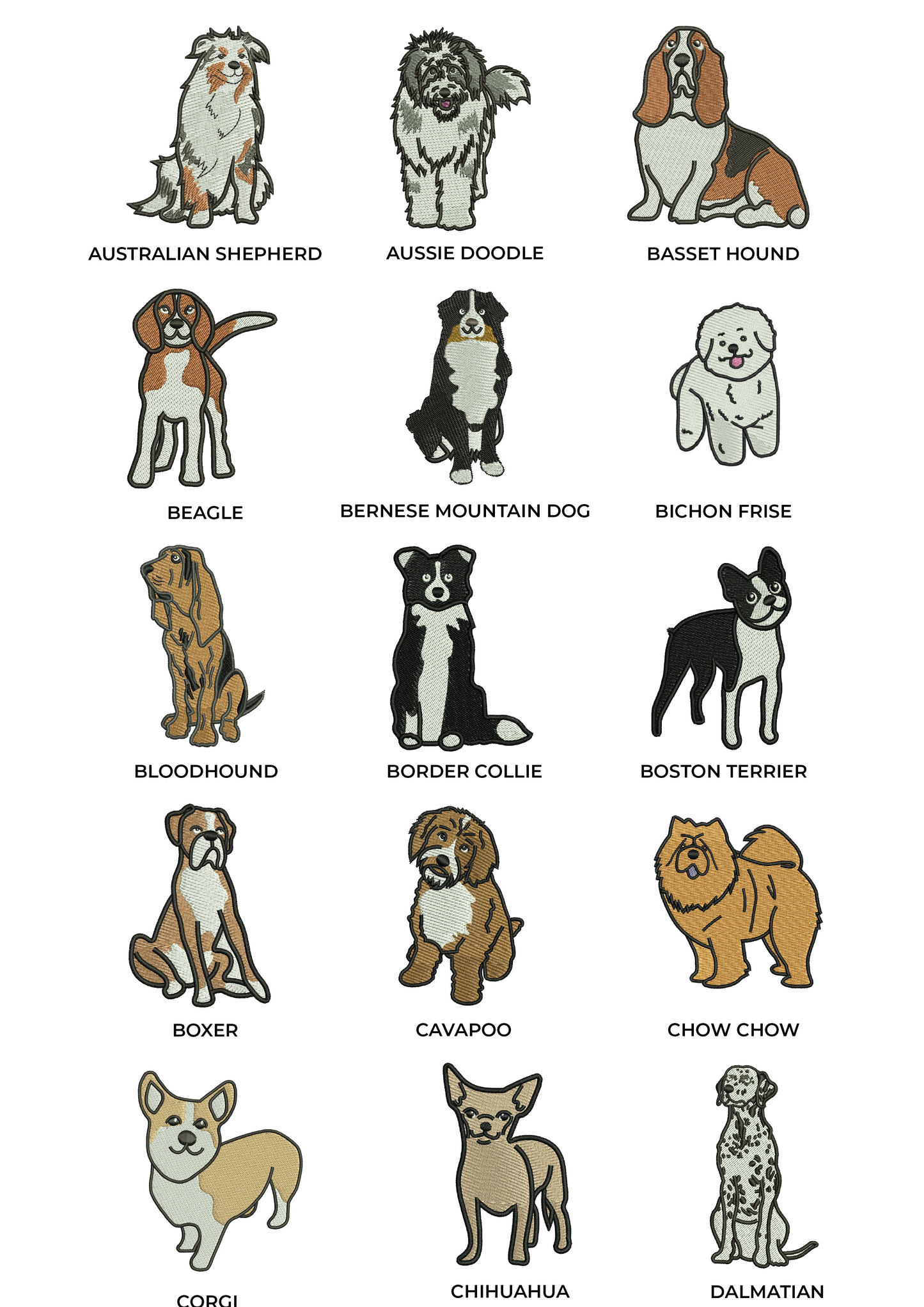 Embroidered Dog Breed Custom Design - Women's Crew Neck Sweatshirt