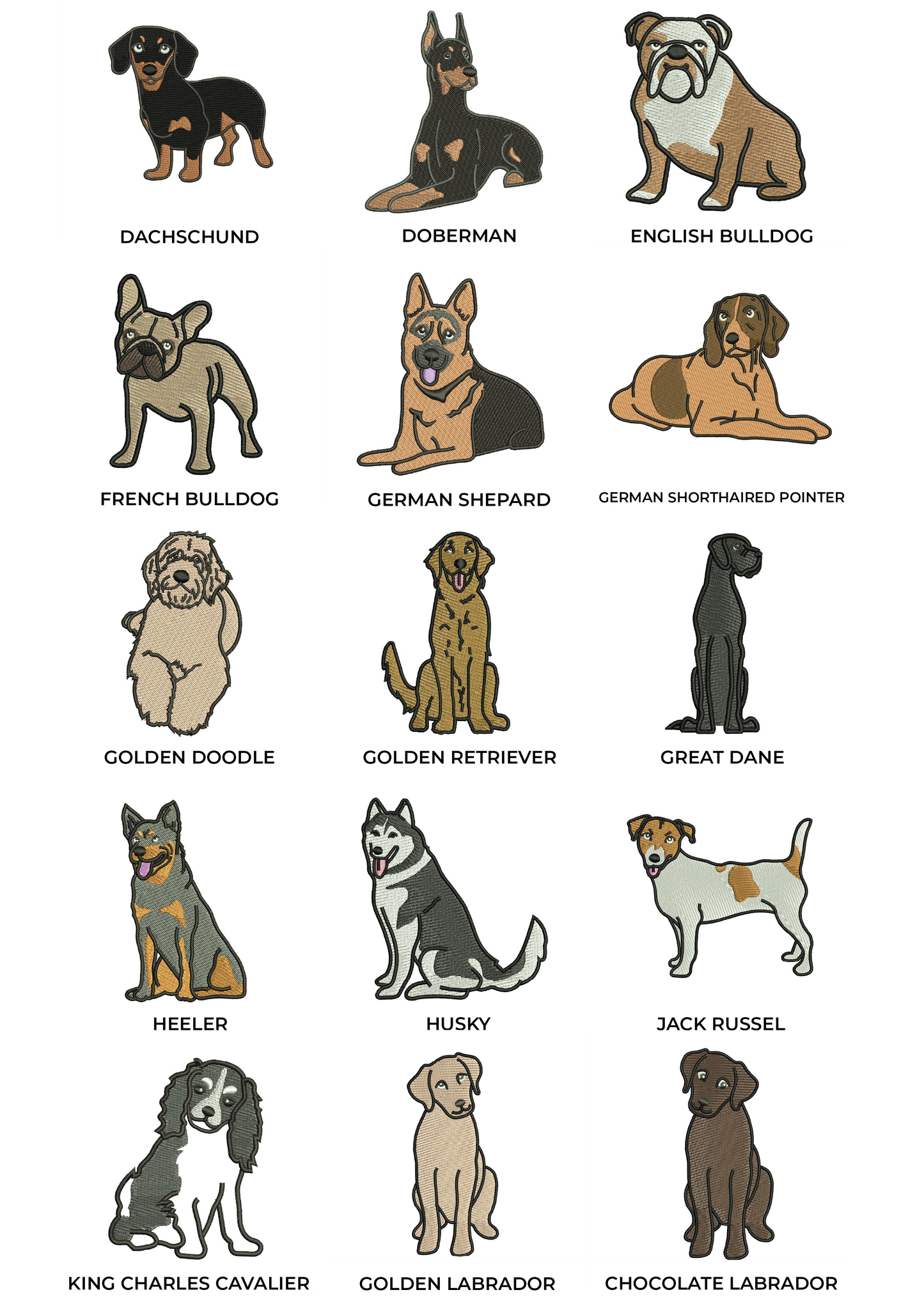 Embroidered Dog Breed Custom Design - Women's Crew Neck Sweatshirt