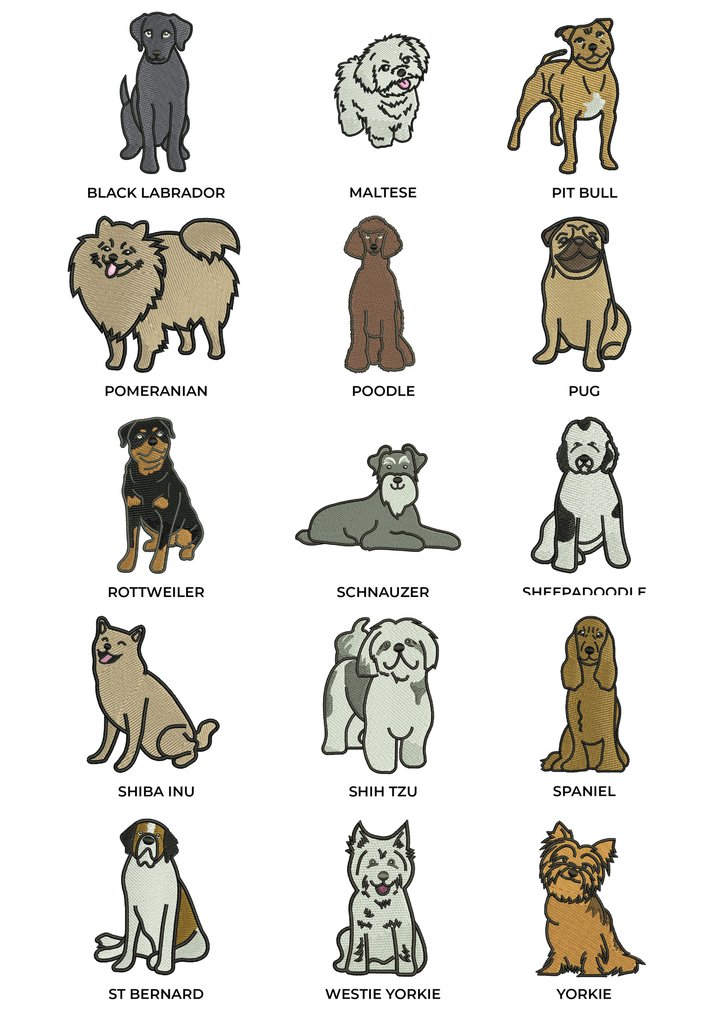 Embroidered Dog Breed Custom Design - Women's Crew Neck Sweatshirt