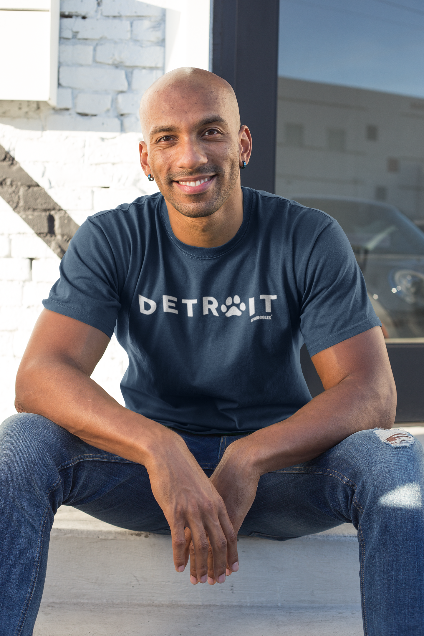 Detroit City Paw - Men's Crew Neck Tee