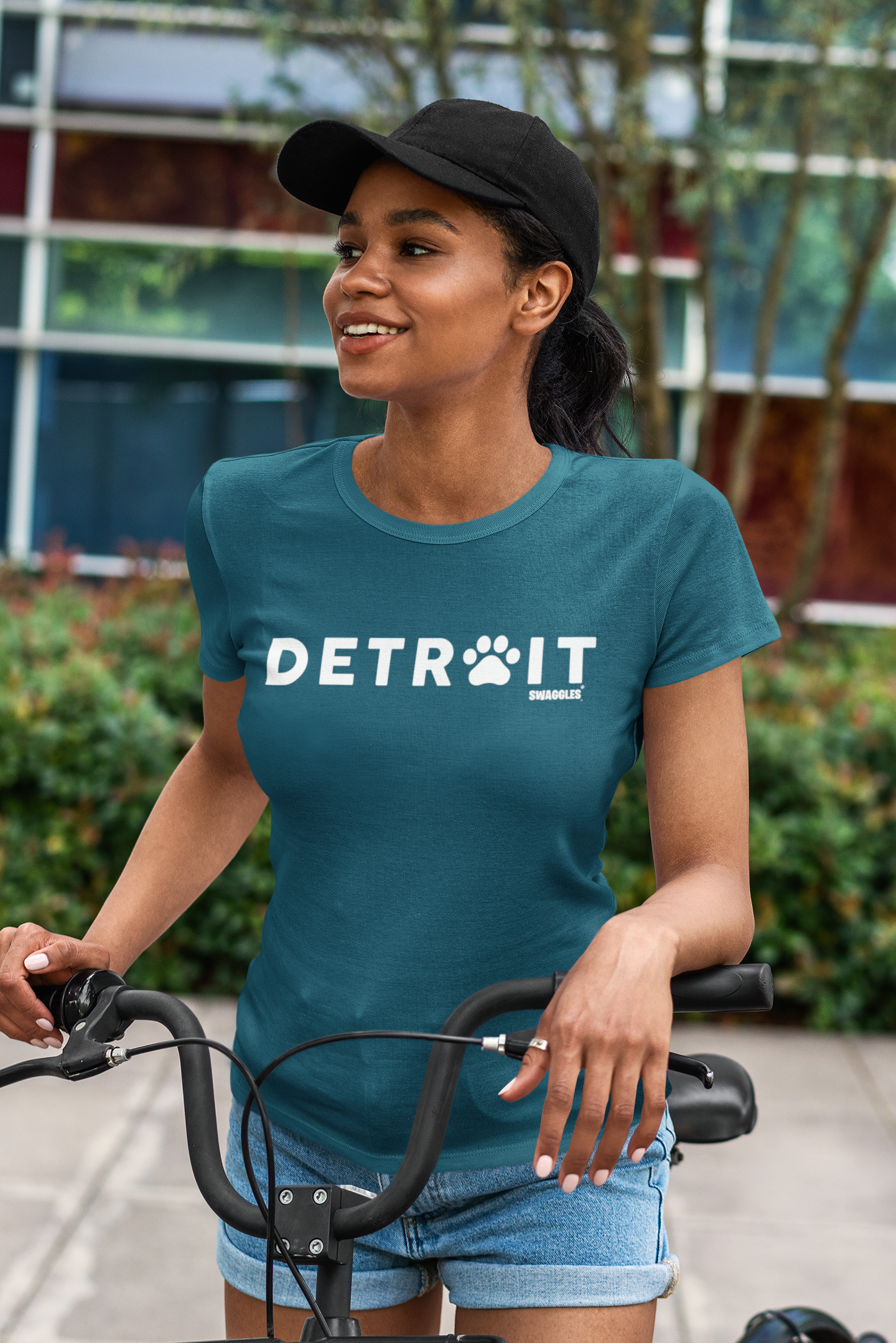 Detroit City Paw - Women's Crew Neck Tee