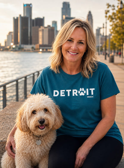 Detroit City Paw - Women's Crew Neck Tee