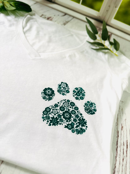 Flower Paw - Women's Deep V-Neck Tee