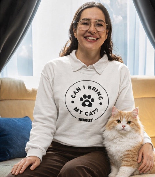 "Can I Bring My Cat?" - Women's Crew Neck Sweatshirt