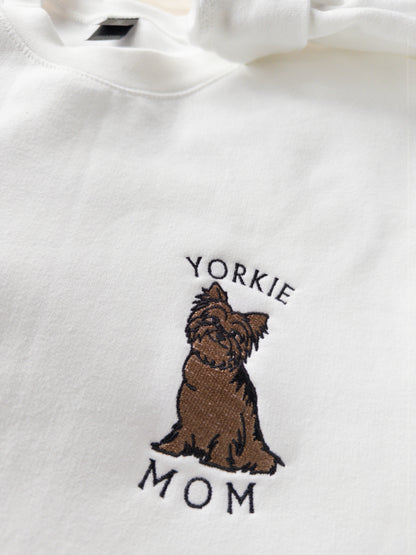 Embroidered Dog Breed Custom Design - Women's Crew Neck Sweatshirt