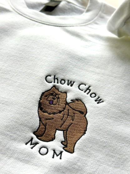 Embroidered Dog Breed Custom Design - Women's Crew Neck Sweatshirt