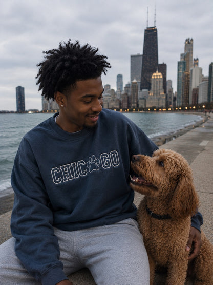 Embroidered City Paw - Men's Crew Neck Sweatshirt