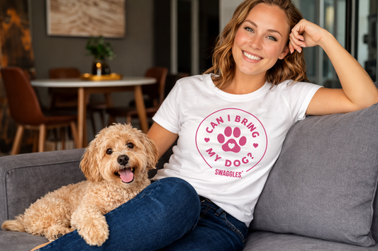 "Can I Bring My Dog?" - Paw Design - Women's Crew Neck Tee