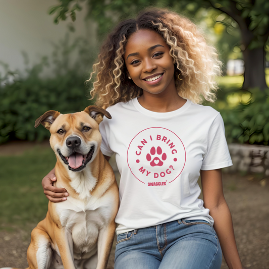 "Can I Bring My Dog?" - Paw Design - Woman's Crew Neck Tee
