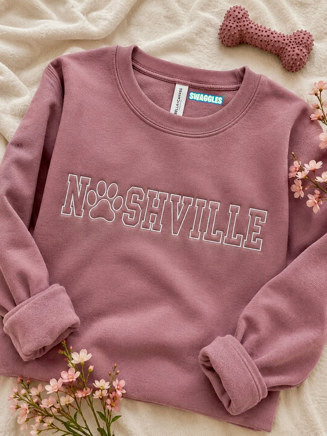 Embroidered City Paw - Women's Crew Neck Sweatshirt