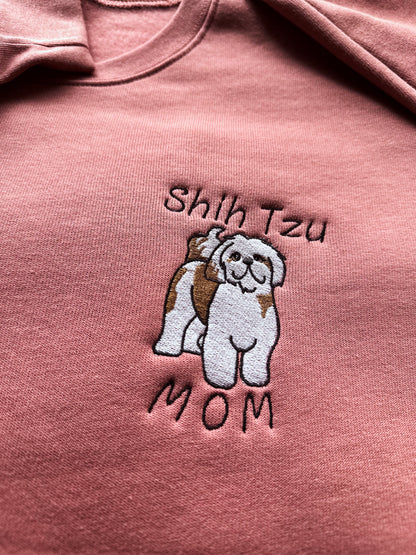 Embroidered Dog Breed Custom Design - Women's Crew Neck Sweatshirt