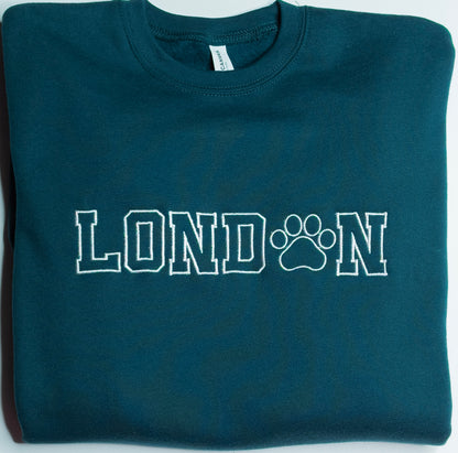 Embroidered City Paw - Women's Crew Neck Sweatshirt