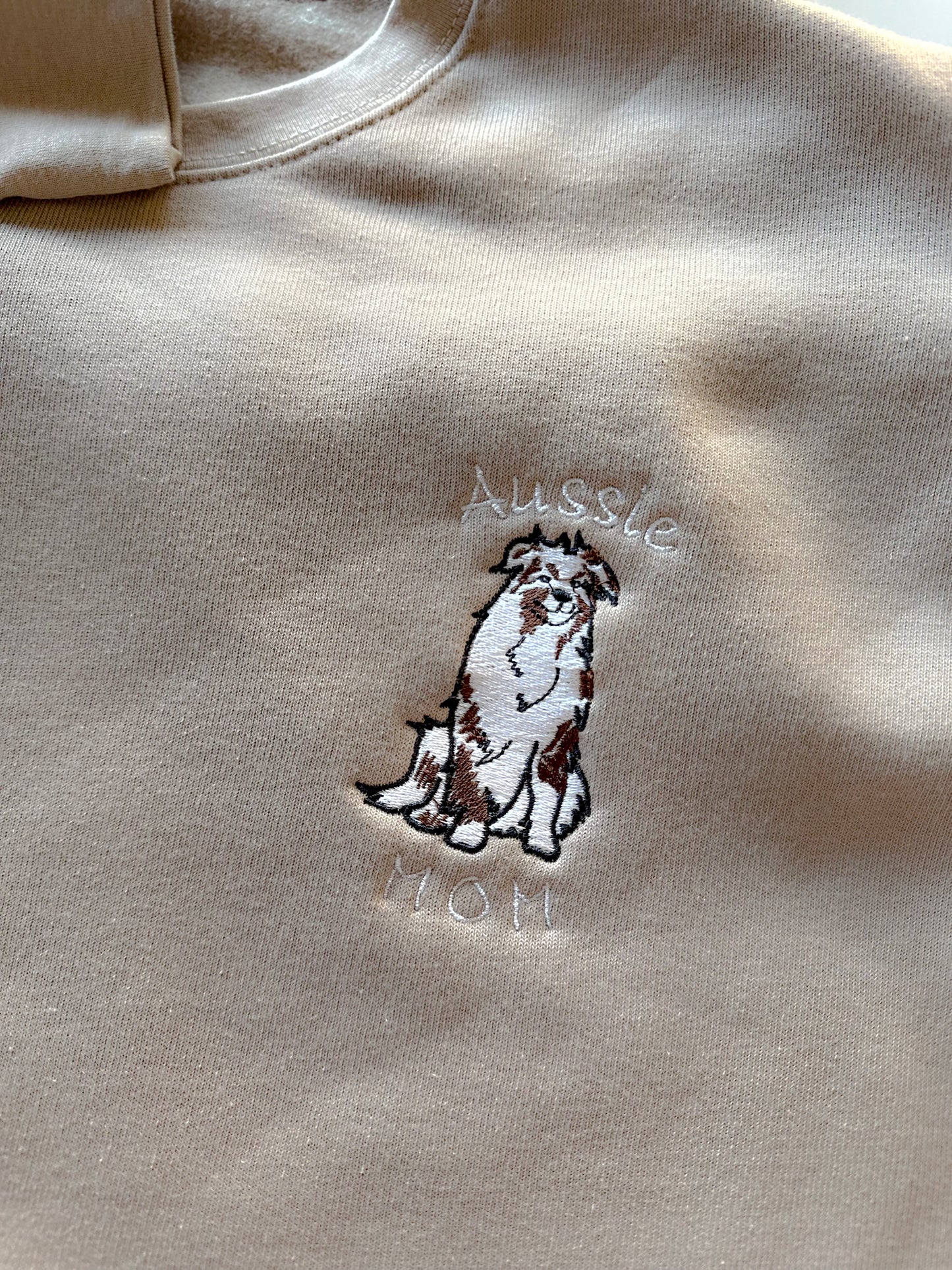 Embroidered Dog Breed Custom Design - Women's Crew Neck Sweatshirt