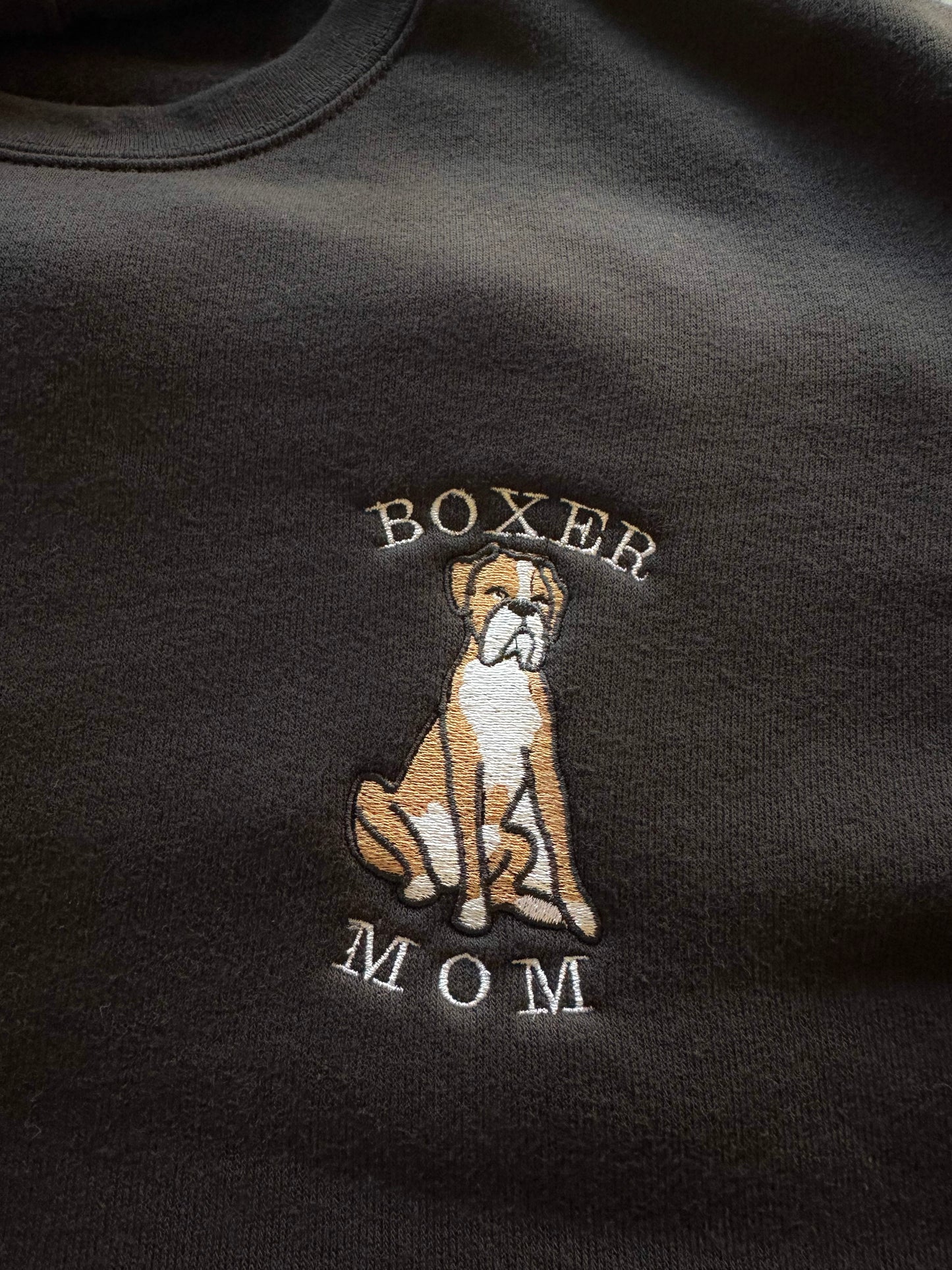 Embroidered Dog Breed Custom Design - Women's Crew Neck Sweatshirt