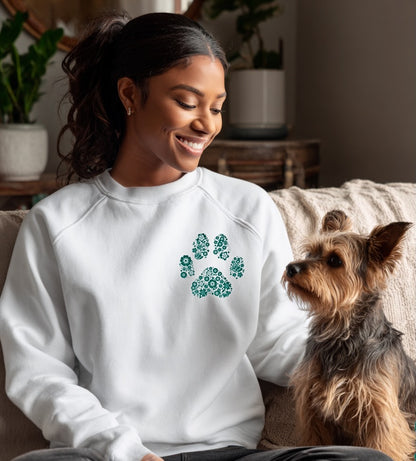 Flower Paw - Women's Crew Neck Sweatshirt