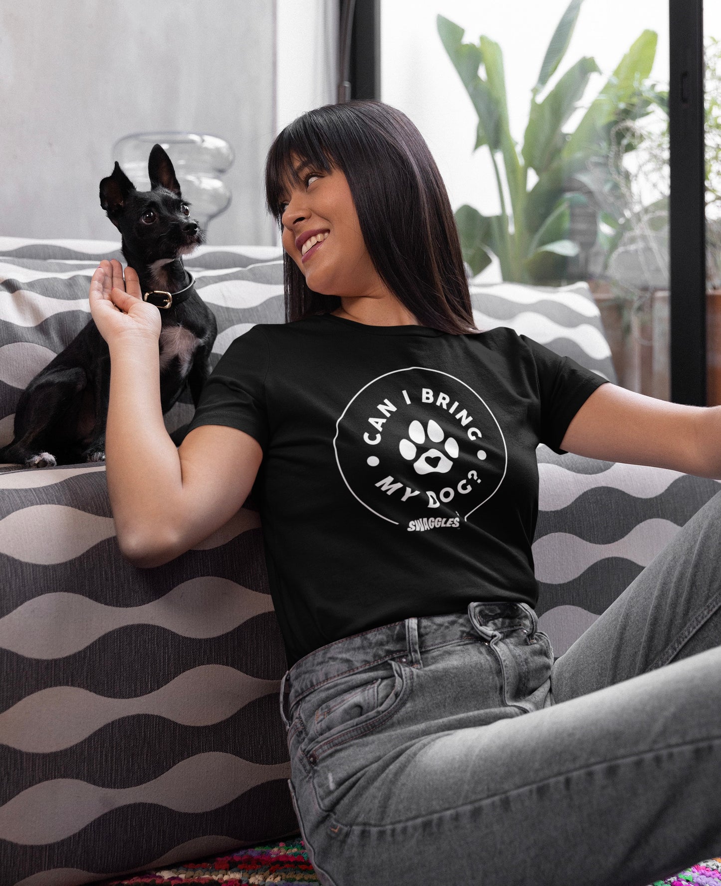 "Can I Bring My Dog?" - Paw Design - Women's Crew Neck Tee