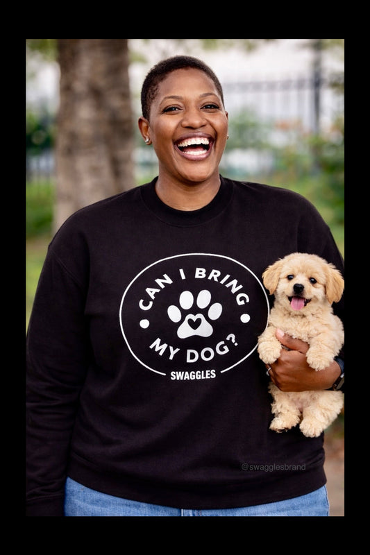 "Can I Bring My Dog?" - Paw Design - Women's Crew Neck Sweatshirt