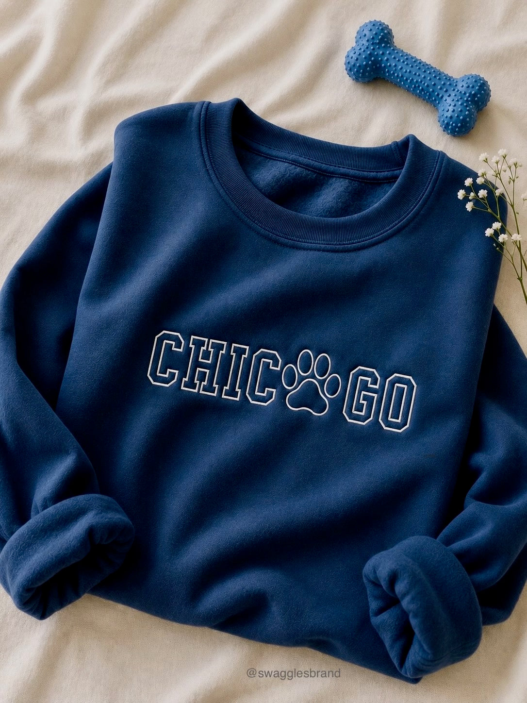 Embroidered City Paw - Women's Crew Neck Sweatshirt