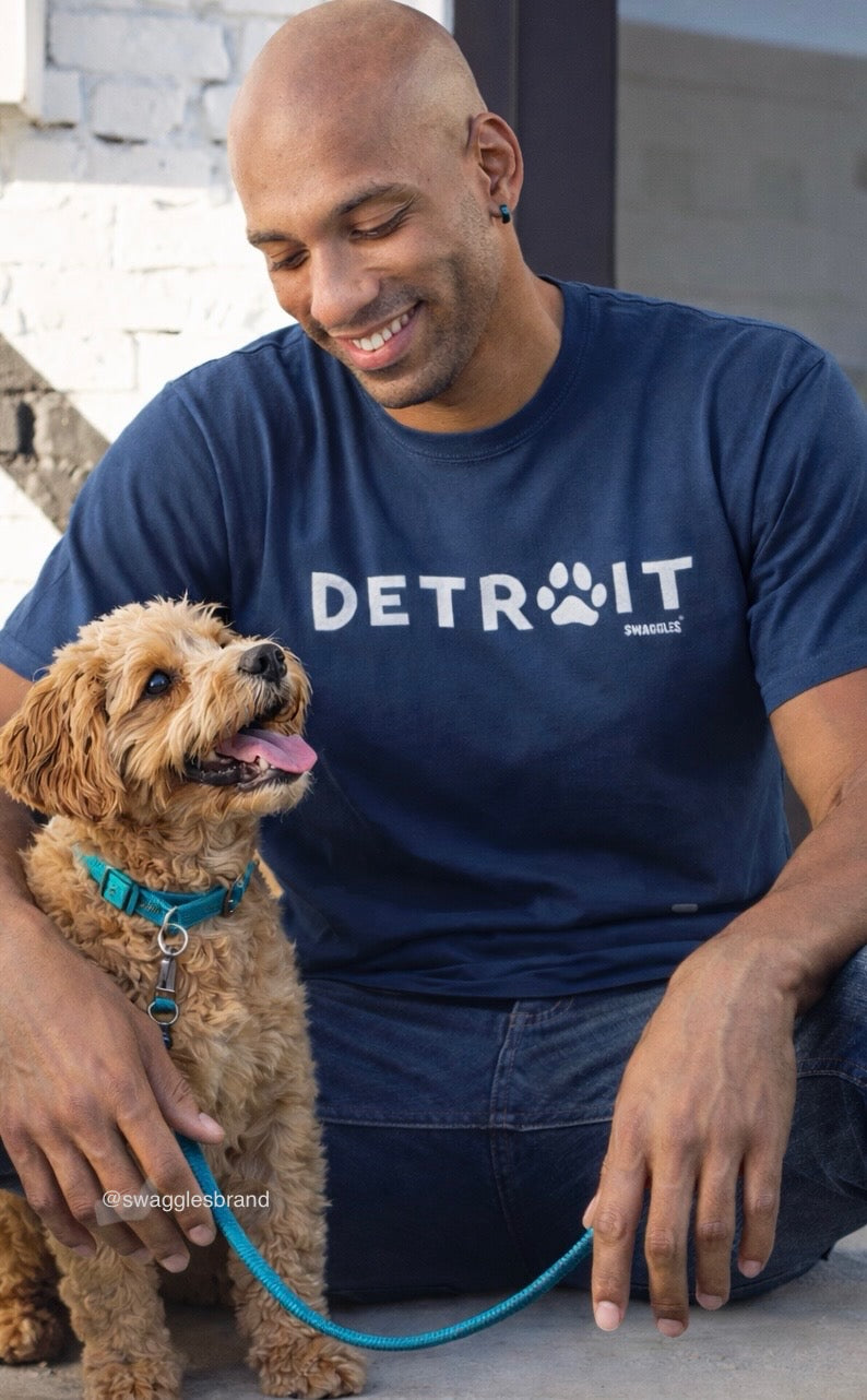 Detroit City Paw - Men's Crew Neck Tee