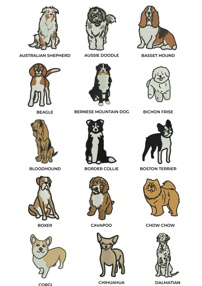 Embroidered Dog Breed Custom Design - Women's Crew Neck Sweatshirt