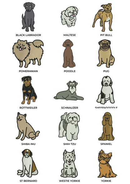 Embroidered Dog Breed Custom Design - Women's Crew Neck Sweatshirt