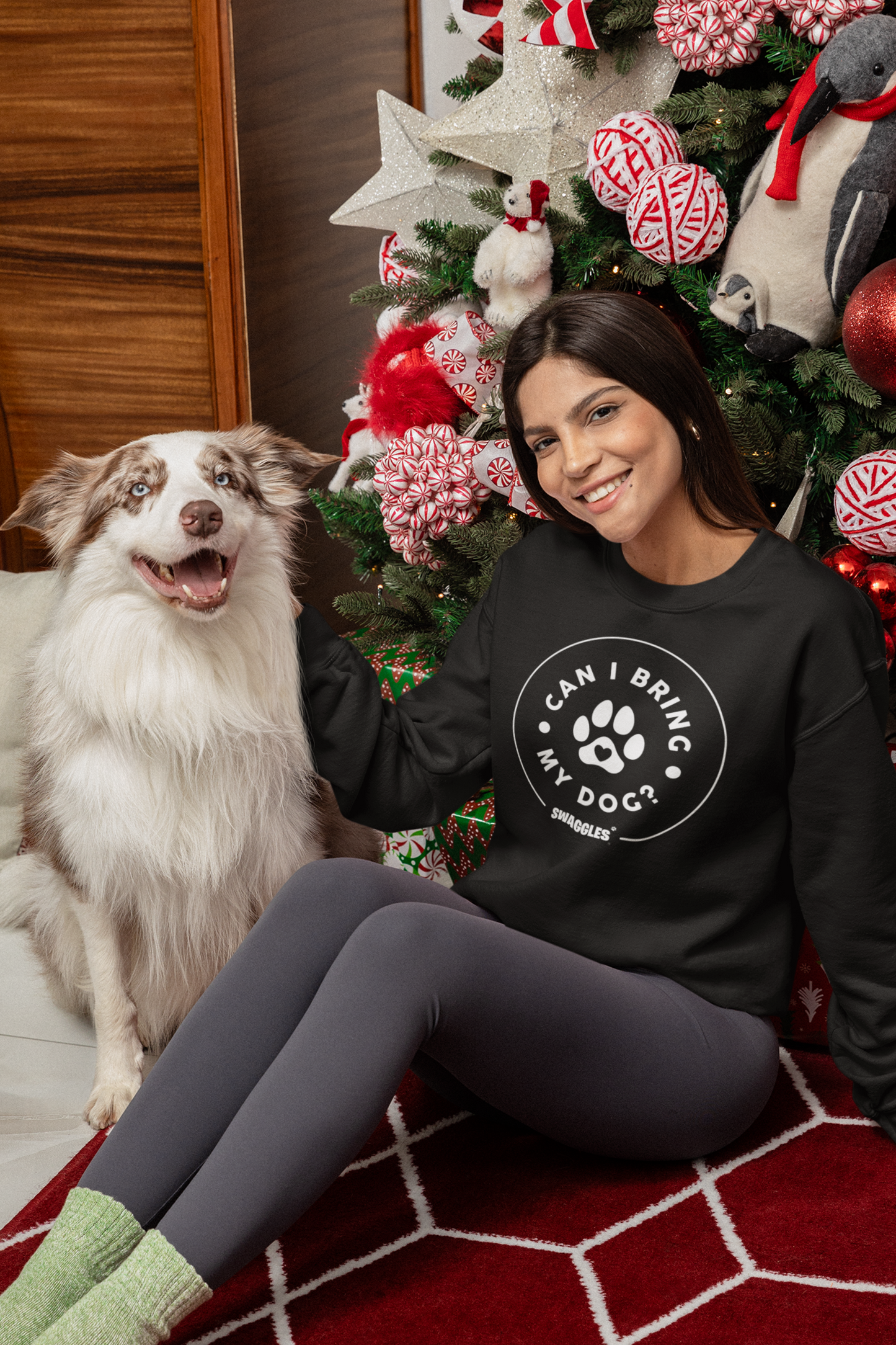 "Can I Bring My Dog?" - Paw Design - Women's Crew Neck Sweatshirt