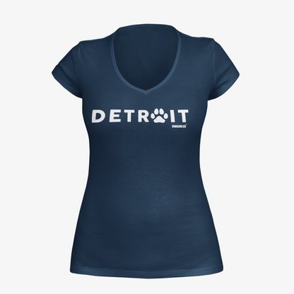 Detroit City Paw - Women's Deep V-Neck