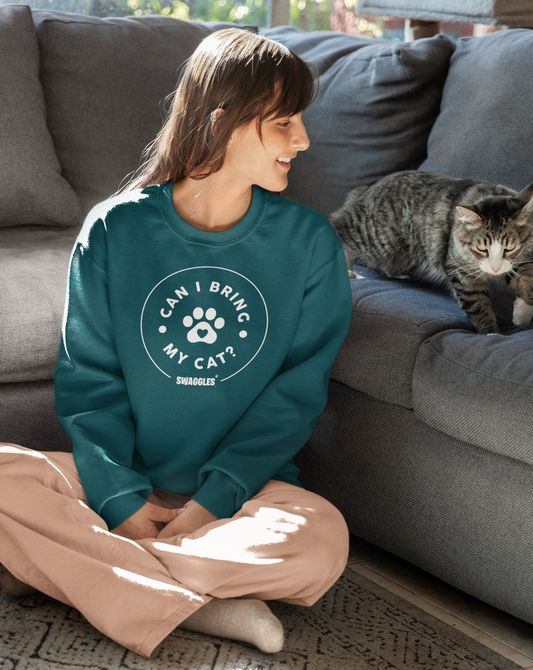 "Can I Bring My Cat?" - Women's Crew Neck Sweatshirt