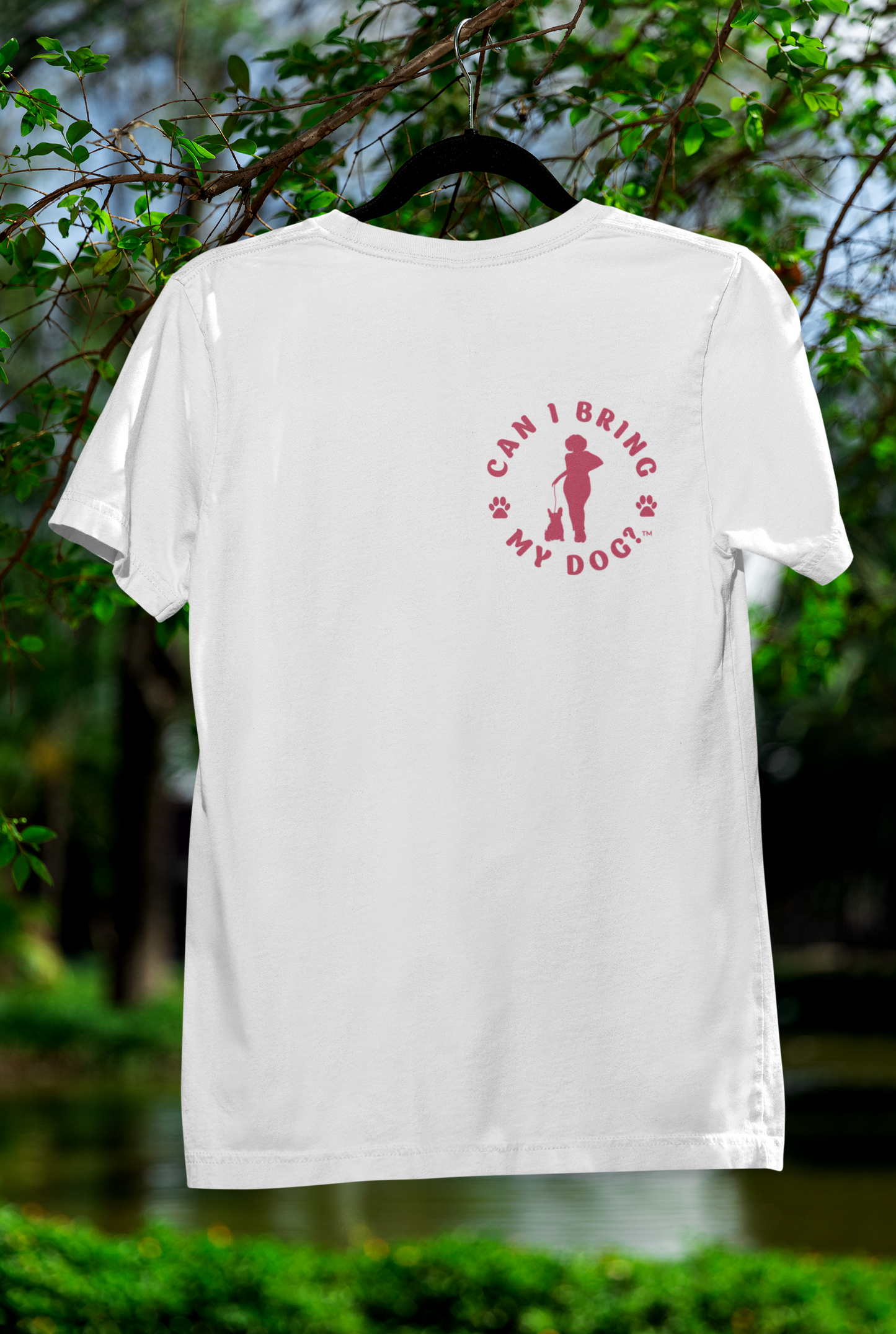 "Can I Bring My Dog?" - Black Woman Standing - Crew Neck Tee