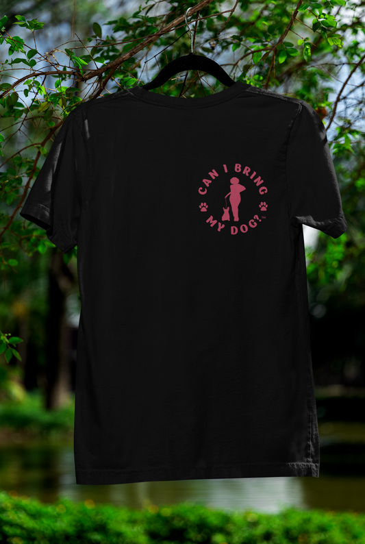"Can I Bring My Dog?" - Black Woman Standing - Crew Neck Tee