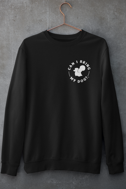 "Can I Bring My Dog?" - Black Woman Silhouette - Crew Neck Sweatshirt