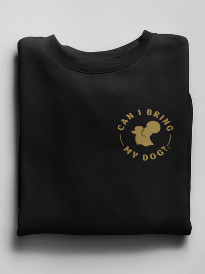 "Can I Bring My Dog?" - Black Woman Silhouette - Crew Neck Sweatshirt