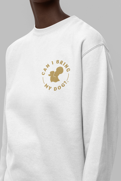"Can I Bring My Dog?" - Black Woman Silhouette - Crew Neck Sweatshirt