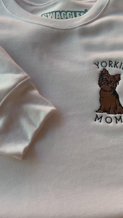 Embroidered Dog Breed Custom Design - Women's Crew Neck Sweatshirt