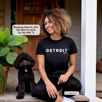 Detroit City Paw - Women's Crew Neck Tee