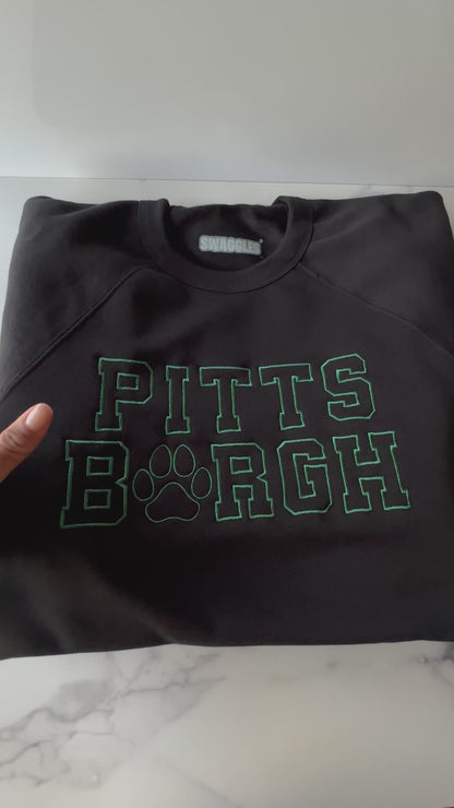 Embroidered City Paw - Women's Crew Neck Sweatshirt