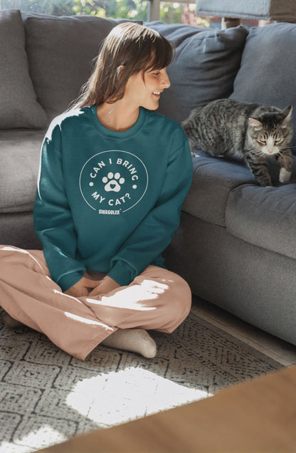 "Can I Bring My Cat?" - Women's Crew Neck Sweatshirt
