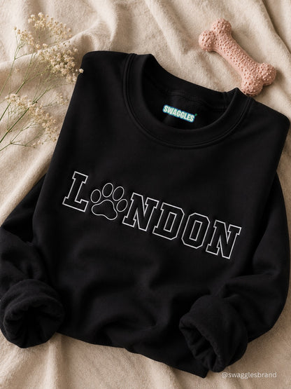 Embroidered City Paw - Men's Crew Neck Sweatshirt