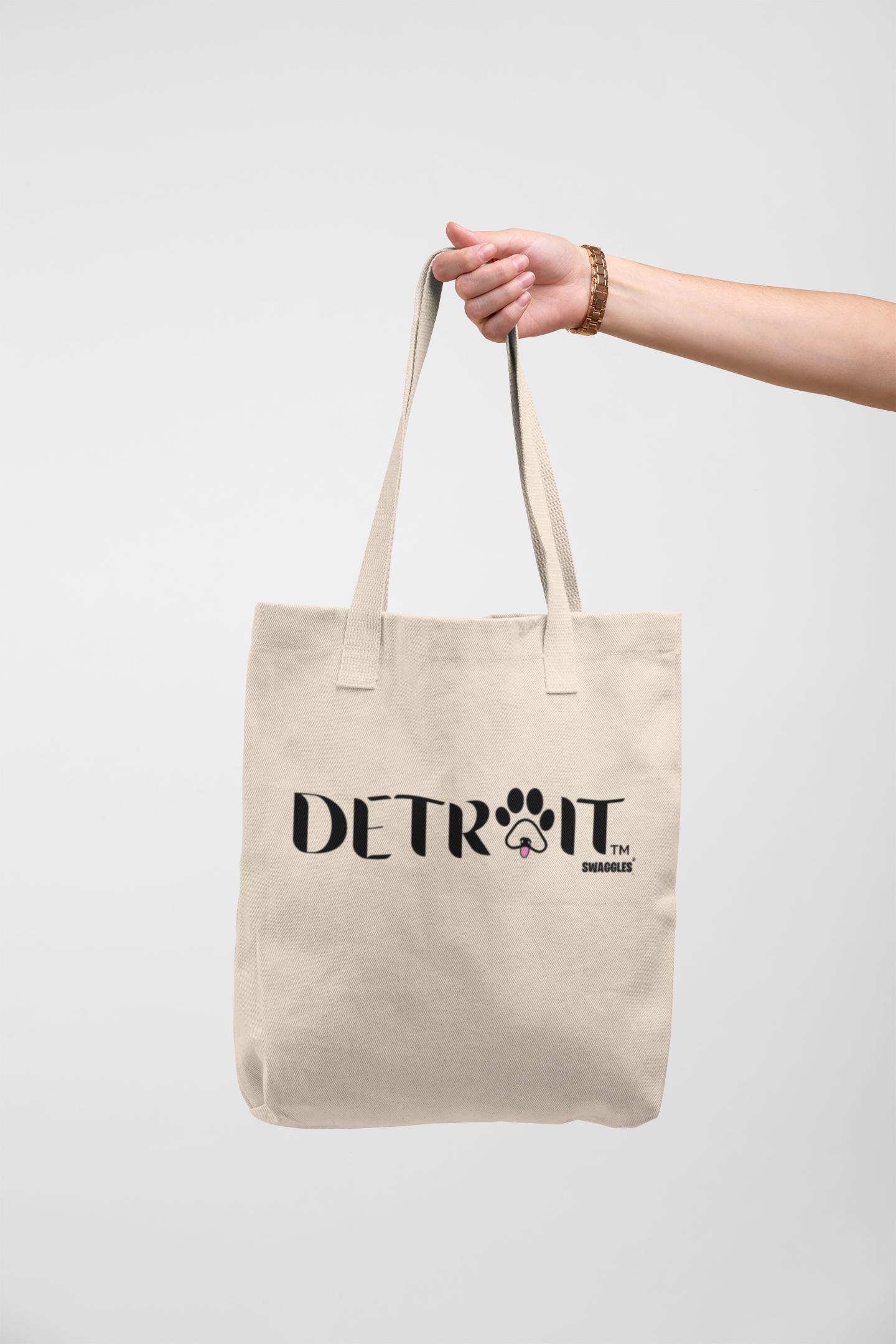 Detroit Pink Tongue - Organic Cotton Tote Bag